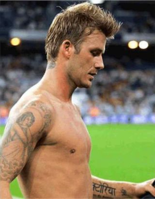 David Beckham Fairy And Name Tattoo